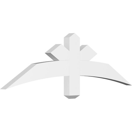 Ekena Millwork Alberta Architectural Grade PVC Gable Bracket, 48"W x 14"H x 2"D x 4"F, 7/12 Pitch GBP048X14X0204ALB00